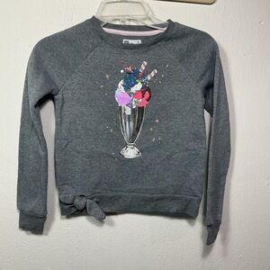 Epic Threads Charcoal Sweatshirt with Sequin Milkshake